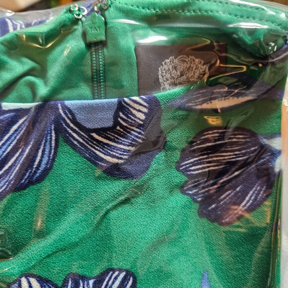 Vince Camuto Womens Spring Floral Preppy Green Sheath Dress 3/4 Sleeve Fully Lin - Picture 15 of 16